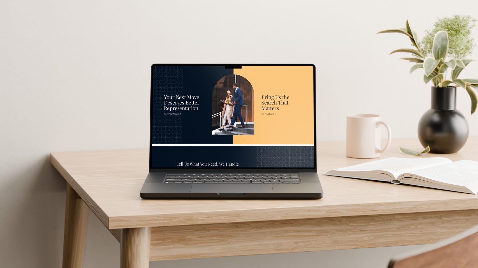 Sophisticated website design on computer